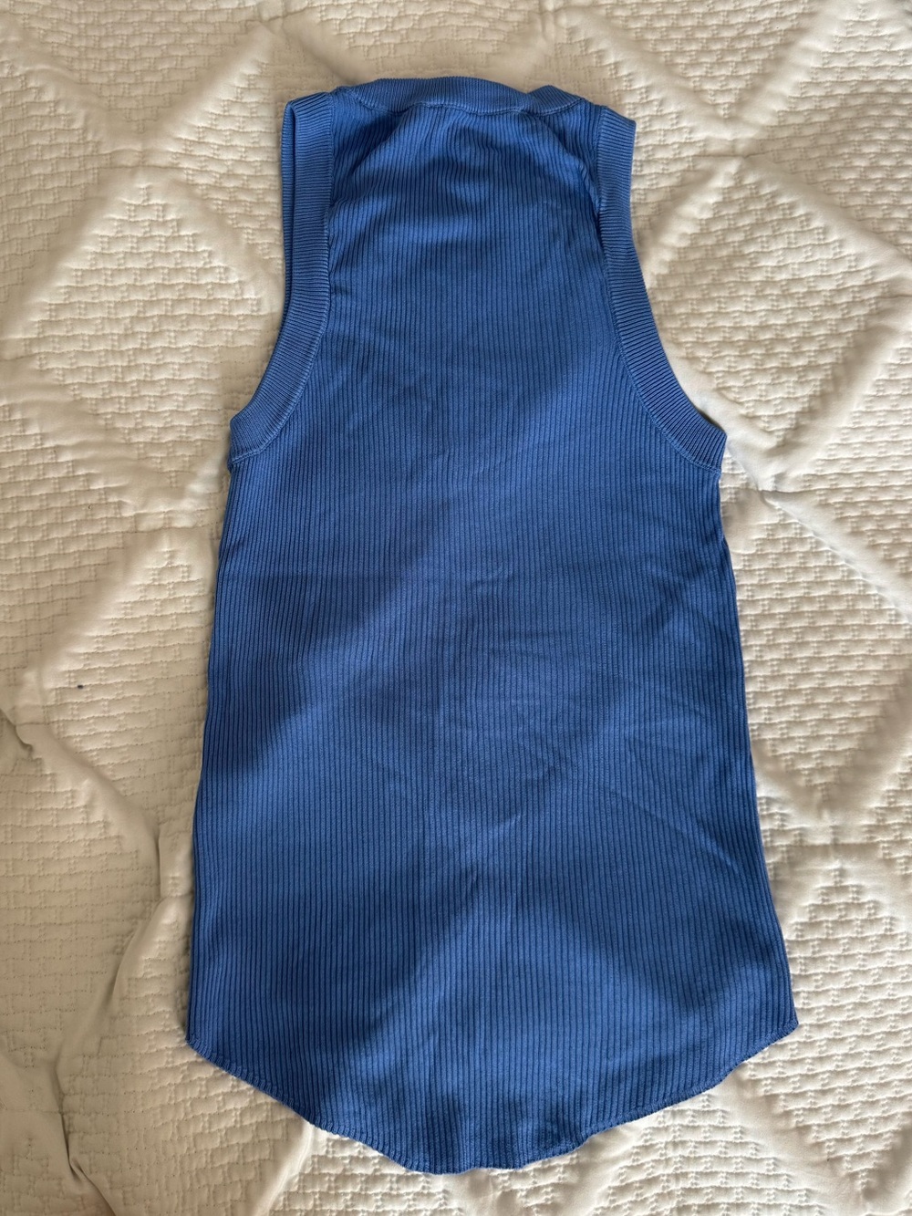 Zara Ribbed Blue Tank Top - Picture 3 of 3